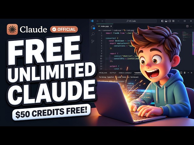 Video thumbnail for 🤯 FREE UNLIMITED Claude Code (No NVIDIA NIM, No Ollama!) Gives $50/Month Credits FREE Alternative