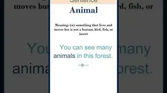 Video thumbnail for Animal meaning | Animal in a Sentence | Most common words in English #shorts