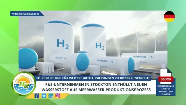 Video thumbnail for [German] Stockton R&D firm unveils new hydrogen from seawater production process