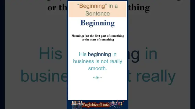 Video thumbnail for Beginning meaning | Beginning in a Sentence | Most common words in English #shorts