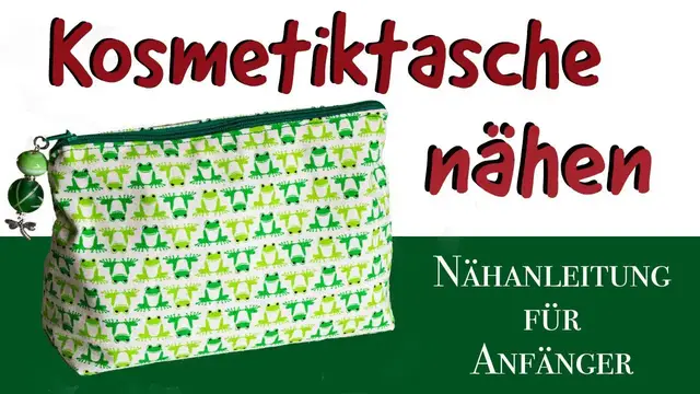 Video thumbnail for Kosmetiktasche nähen für Anfänger - Einfaches Nähprojekt - Kleine Tasche mit Reißverschluss