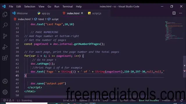 Video thumbnail for jsPDF Tutorial to Add Page Numbers at Footer in PDF Documents Using Javascript Full Example