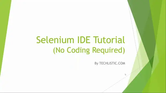 'Video thumbnail for Selenium IDE Tutorial: A Beginner's Guide to No-Code Automation Testing | TECHLISTIC.COM'