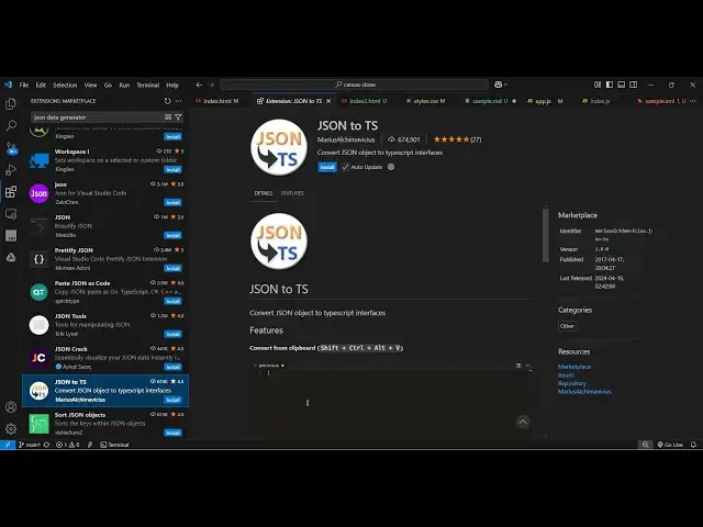 Video thumbnail for Turn JSON into TypeScript Interfaces — Instantly in VS Code!