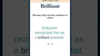 Video thumbnail for Brilliant meaning | Brilliant in a Sentence | Most common words in English #shorts