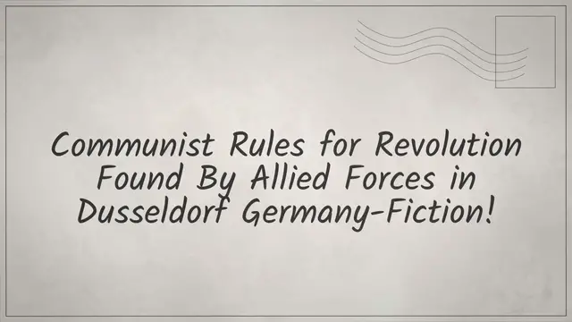 Video thumbnail for Communist Rules for Revolution Found By Allied Forces in Dusseldorf Germany-Fiction!