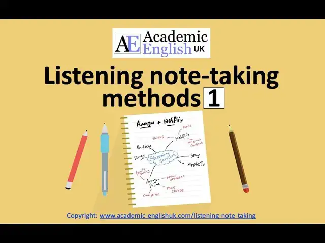 Video thumbnail for Listening note taking methods 1 - Academic English Listening Skills
