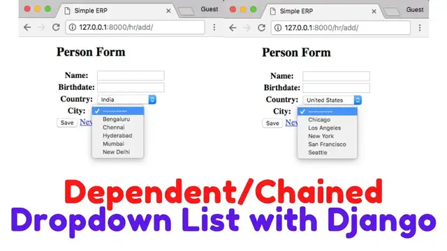 Video thumbnail for How to Implement Dependent/Chained Dropdown List with Django