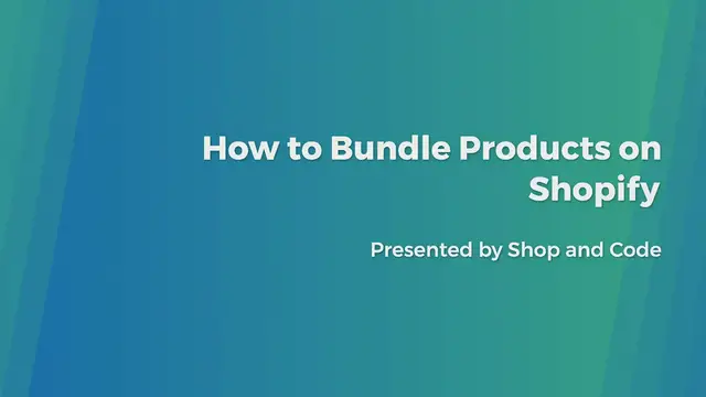 Video thumbnail for How to Bundle Products on Shopify