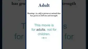 Video thumbnail for Adult Meaning | Adult in a Sentence | Most common words in English #shorts