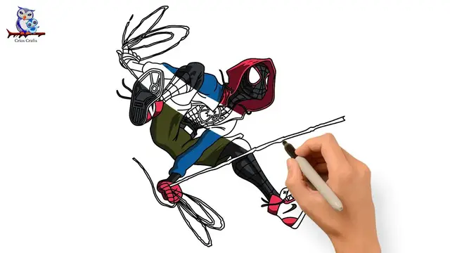Video thumbnail for How to Draw Miles Morales Spider-Man Swinging - Into the Spider-Verse