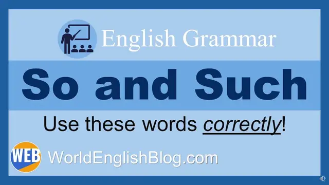 Video thumbnail for So and Such (English grammar)