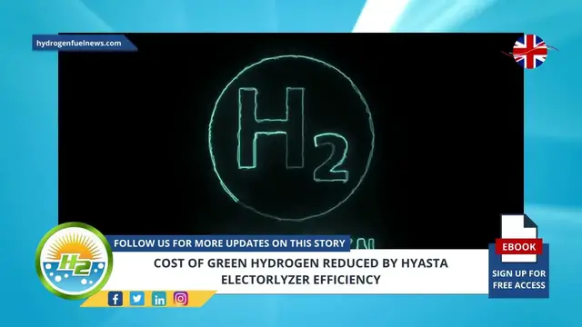 Video thumbnail for Cost of green hydrogen reduced by Hyasta electrolyzer efficiency