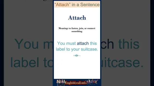 Video thumbnail for Attach meaning | Attach in a Sentence | Most common words in English #shorts