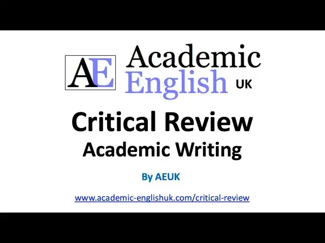Video thumbnail for How to write a critical review  / Academic Writing