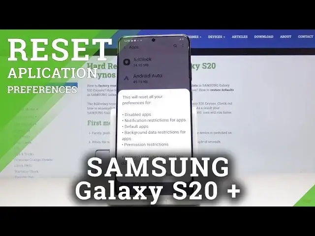 'Video thumbnail for How to Reset App Preferences in Samsung Galaxy S20+ - Default App Preferences'