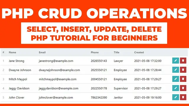 Video thumbnail for PHP CRUD Operation with PDO & MySQL (Create, Read, Update, Delete)