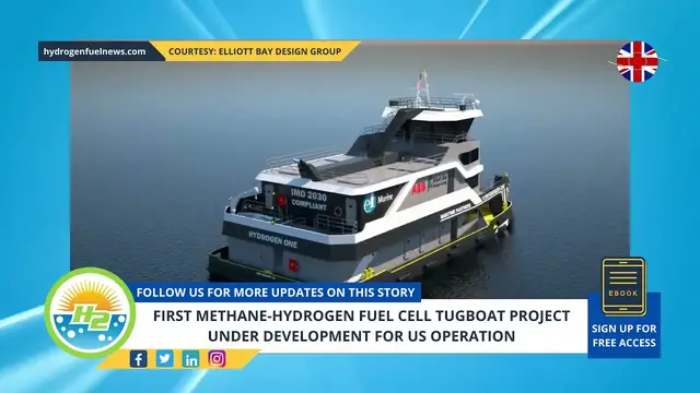 Video thumbnail for First methane-hydrogen fuel cell tugboat project under development for US operation