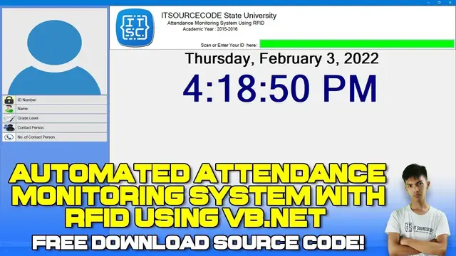 Video thumbnail for Automated Attendance Monitoring System with RFID and SMS in VB NET with Source Code 2022
