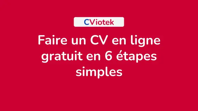 'Video thumbnail for Faire un cv en ligne gratuit en 6 étapes'
