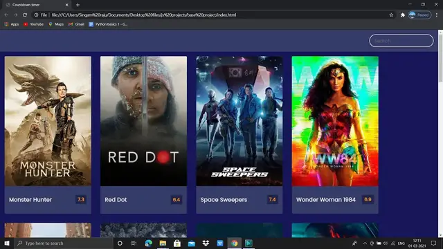 Video thumbnail for 100 days of code challenge | Javascript | Movies Web App | Day 25