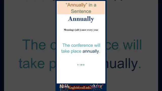Video thumbnail for Annually meaning | Annually in a Sentence | Most common words in English #shorts
