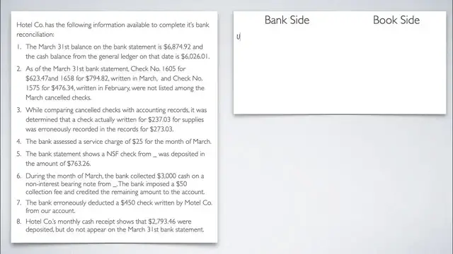 Video thumbnail for How to Conduct a Bank Reconciliation - Example