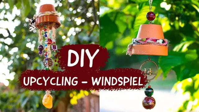 Video thumbnail for DIY - Upcycling Windspiel aus altem Schmuck und Mini-Tontöpfen