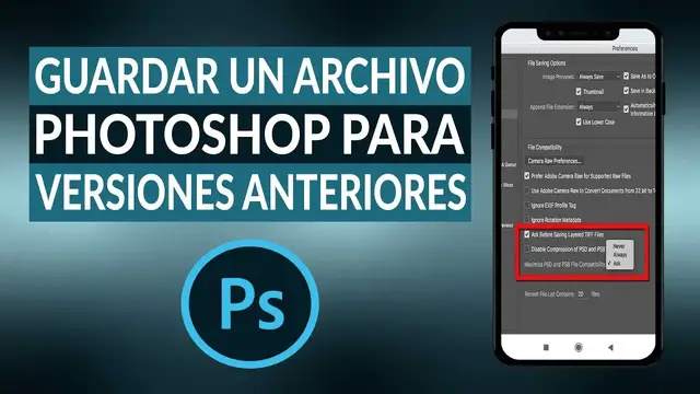 Video thumbnail for ¿Cómo guardar un archivo de PHOTOSHOP para abrir en versiones anteriores?