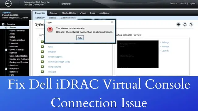 'Video thumbnail for Fix Dell iDRAC Virtual Console Network Connection Dropped Issue'