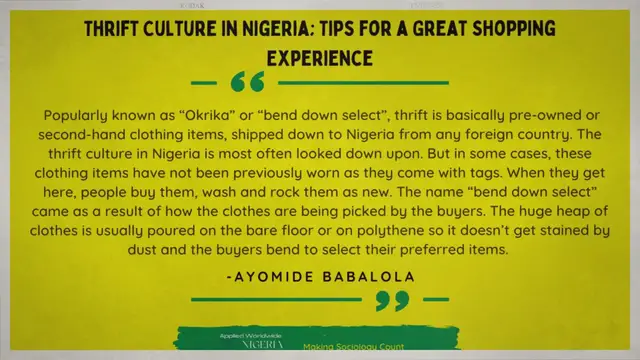 Video thumbnail for Thrift Culture in Nigeria; Tips for a Great Shopping Experience