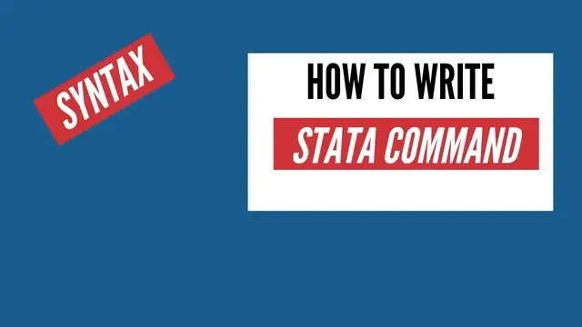 Video thumbnail for How to Write Stata Command | Stata Command Syntax |The Data Hall