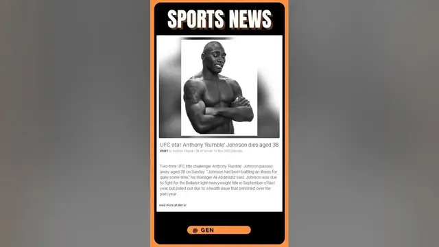 Video thumbnail for R.I.P Anthony "Rumble" Johnson: A Tribute to a UFC Legend | #shorts #sports