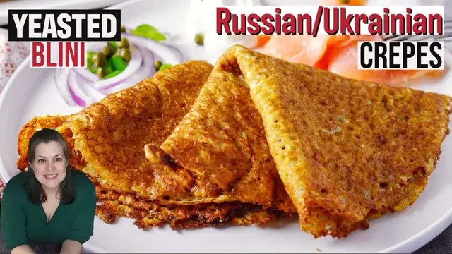 'Video thumbnail for Yeasted Blini (блины) Russian/Ukrainian Crepes #blini #crepes #cooking'