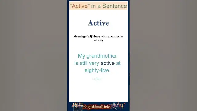Video thumbnail for Active meaning | Active in a Sentence | Most common words in English #shorts