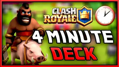 'Video thumbnail for 4 MINUTE DECK HOG RIDER DECK THAT CAN GET YOU TO 4K TROPHIES IN CLASH ROYALE! WORKS GREAT ARENA 10!'