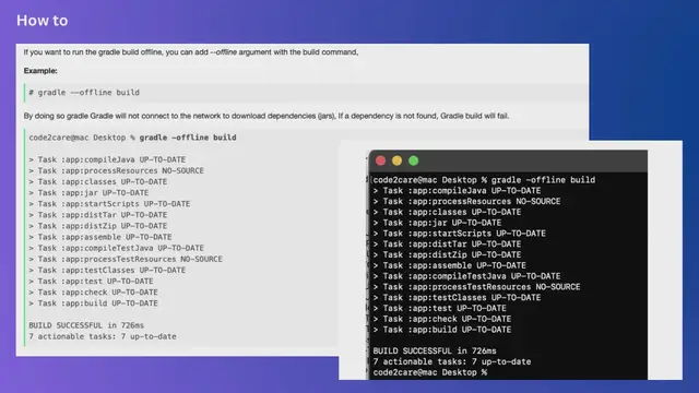 Video thumbnail for How to run Gradle build in offline mode