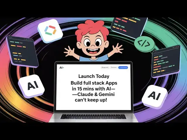 Video thumbnail for Launch Today Build Full Stack Apps in 15 Mins with AI—Claude & Gemini Can’t Keep Up!