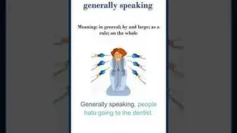 Video thumbnail for Generally speaking meaning | generally speaking sentences | Common English Idioms #shorts