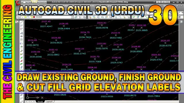 Video thumbnail for How to Draw EG, FG and Cut Fill Surface Elevation in Civil 3D | Spot Elevation on Grid | Lesson 30