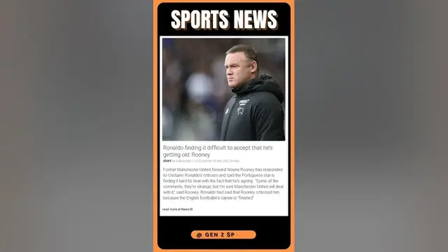 Video thumbnail for Ronaldo finding it difficult to accept that he’s getting old Rooney | #shorts #sports