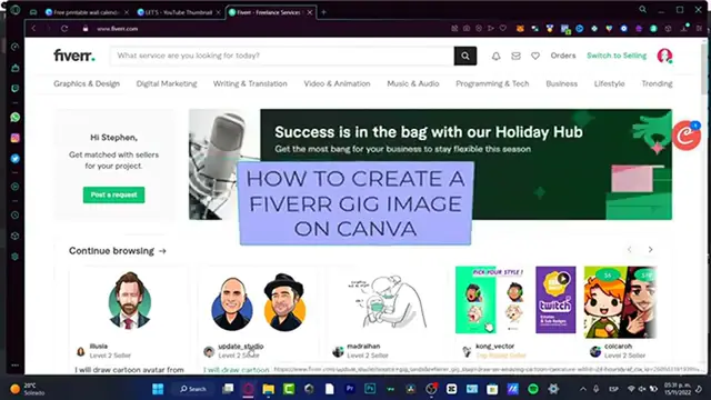 'Video thumbnail for How To Create A Fiverr Gig Image Design On Canva (2024)'
