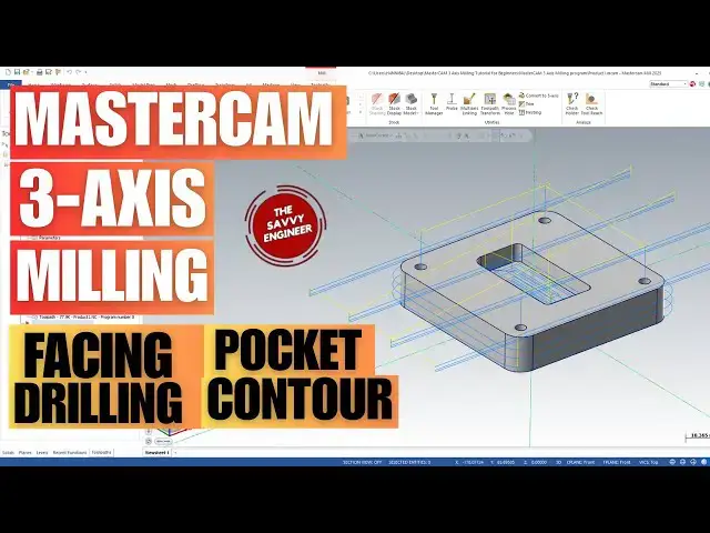'Video thumbnail for MasterCAM | 3-Axis CNC Milling Tutorial for Beginners (2025)'