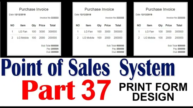 Video thumbnail for Point of sales system Using Ajax jQuery PHP MySQL part 37 print form design