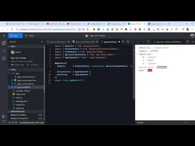 Video thumbnail for Angular ngx-json-viewer Example to Build JSON Viewer With Syntax Highlighter inside Browser