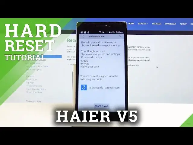 Video thumbnail for How to Hard Reset HAIER V5 - Remove Data / Restore Factory