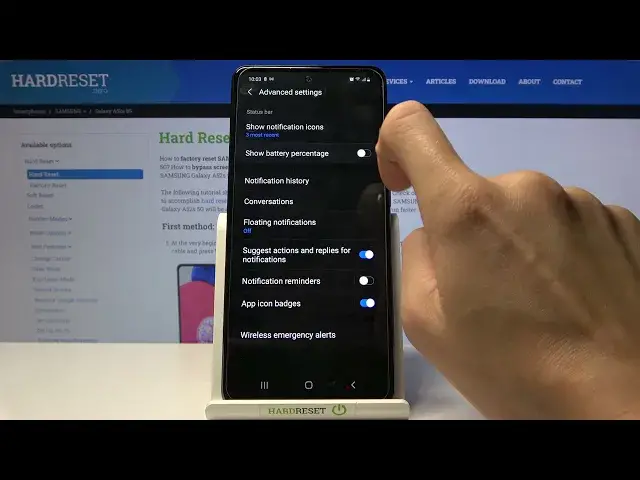 'Video thumbnail for How to Enable Battery Percentage on SAMSUNG Galaxy A52s - Show Battery Level'