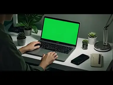 'Video thumbnail for Professional Worker Operating Green Screen Laptop Touchpad in Office'