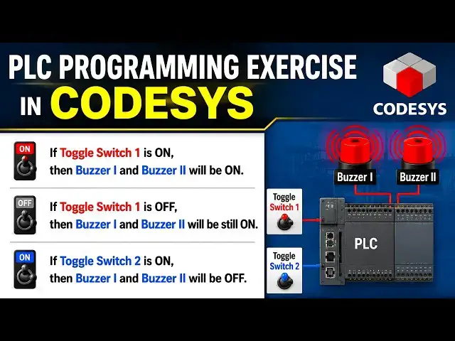 Video thumbnail for PLC Programming Exercise in CODESYS | Buzzers