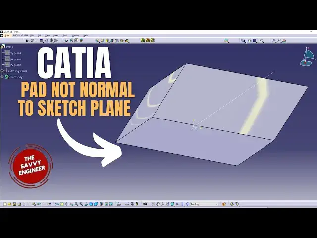 'Video thumbnail for CATIA | How to Create an Extrusion Not Normal to Sketch Plane (2025)'